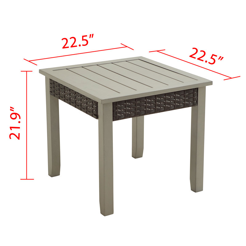 Bertolde Square Steel Outdoor Side Table