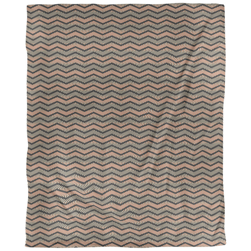 Tissu ondulé, Noir / Orange, L 58 po x l 36 po, Sergé de coton