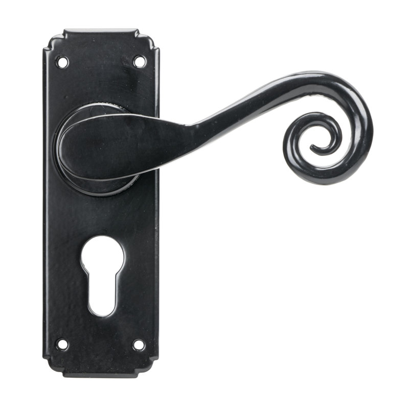 Monkeytail Lock Left Hand Door Handle, Black, Left
