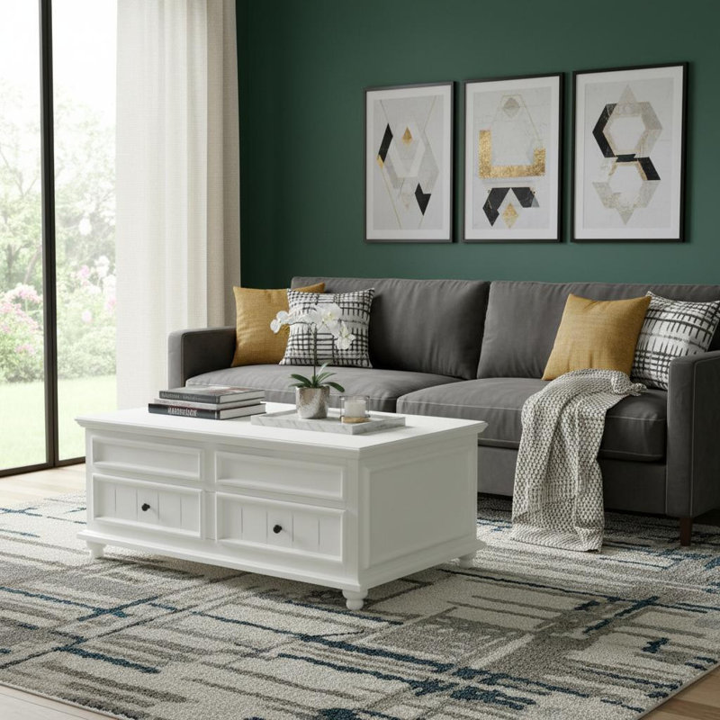 Table basse 48 po avec deux tiroirs