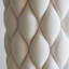 Pillowed Printed Cylinder Vase-Matte White