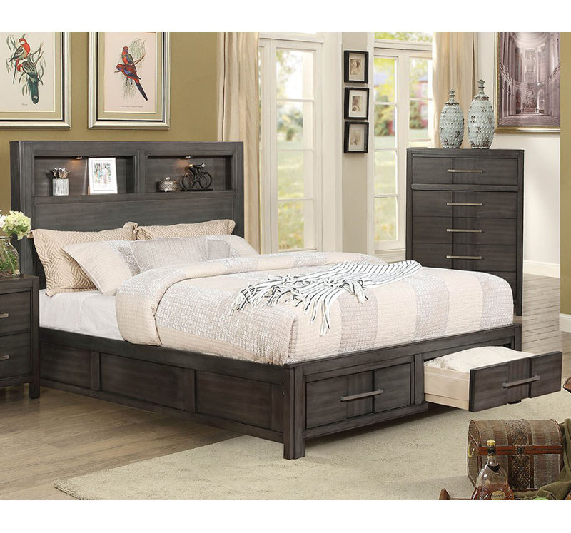 Lit standard de rangement Gosselin, Grand, Gris