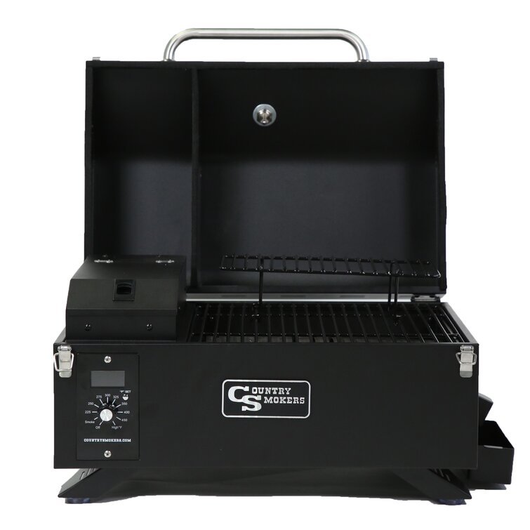 Country Smokers Traveler - Portable Wood Pellet Grill, Black