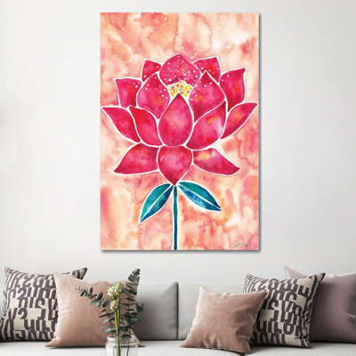 Strickler pêche fond magenta fleur de lotus
