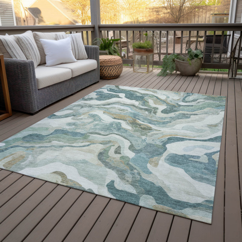 Machine Washable Indoor/Outdoor Oden ACN2162 Modern Rug, Rectangle 9' x 12'