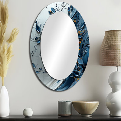 Miroir mural bleu et blanc Spiral Garden III - Traditional