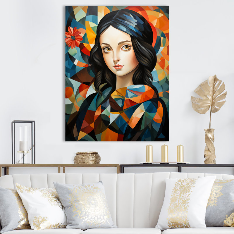 Mona Lisa In Henri Matisse Style I - Modern Art, art mural, Toile tendue, H 32 po x l 16 po x P 1 po