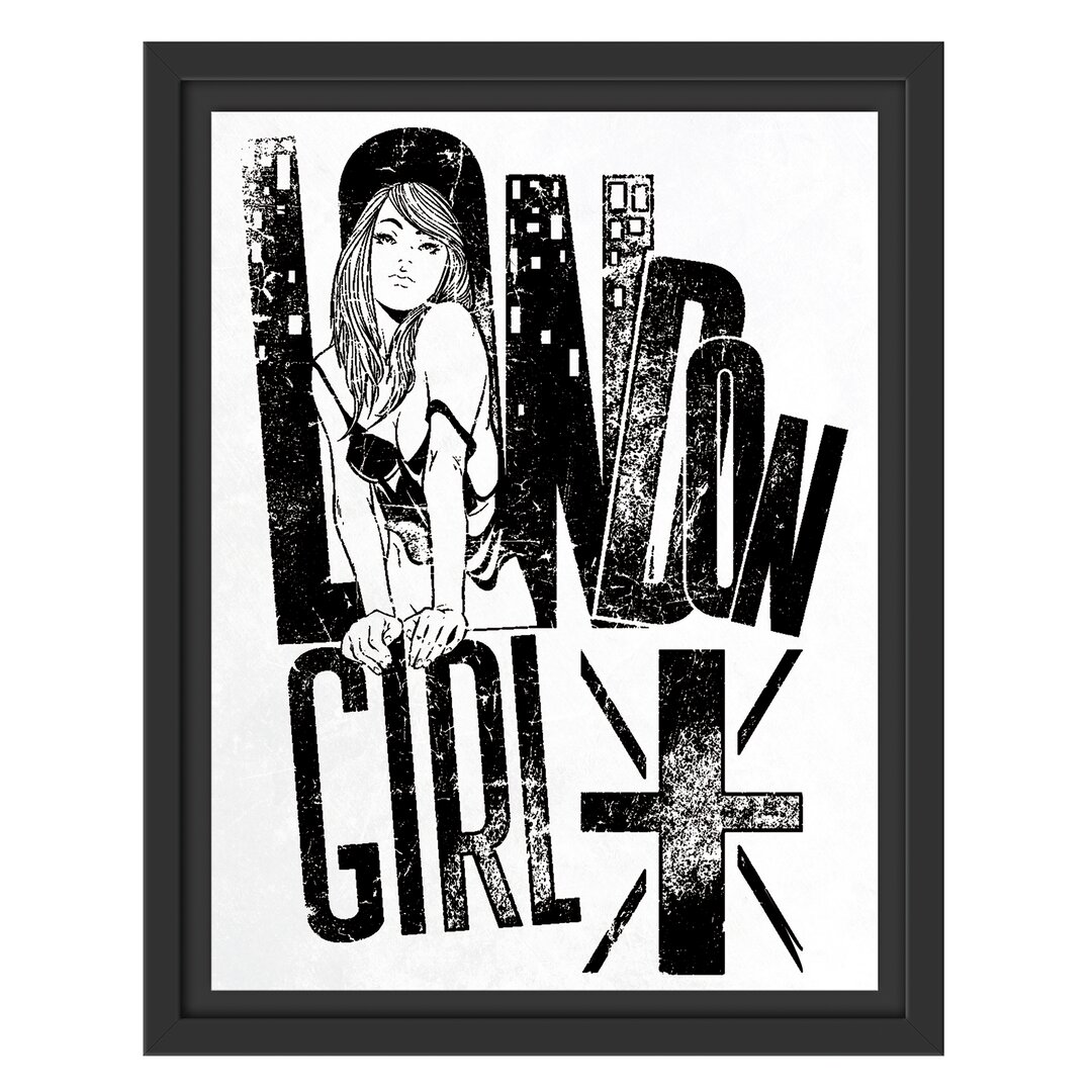 Gerahmtes Wandbild London-Girl-Licht