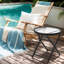 18 po Table d'appoint pliante ronde en métal pour patio