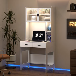 Berwaldt 31.5'' W Rectangle Computer Desk with Hutch and Cabinet