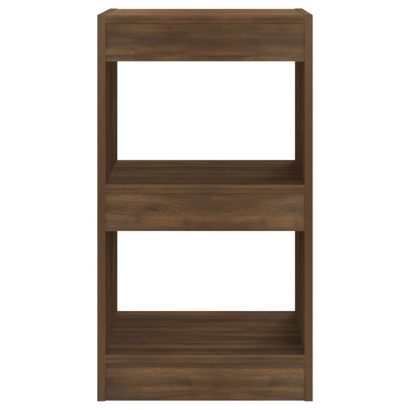 Book Cabinet/Room Divider, Brown Oak, (2 Shelves) 72cmH x 40cmW x 30cmD