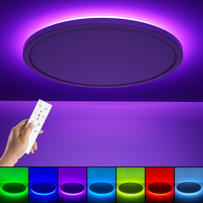 12 '' LED Dimmable RGB Flush Mount Ceiling Light Ultra-Thin with Remote Control