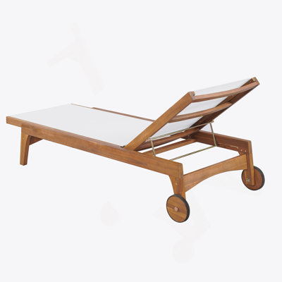 Outdoor Wood Frame Chaise Lounge