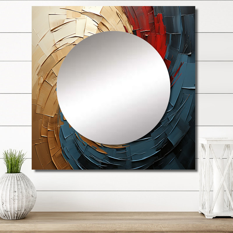 Spirale symphonique spirale abstraite - grande décoration murale carrée pour chambre, 29 po x 29 po