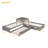 117.6" W L-Shaped Platform Bed With Trundle And Drawers, Linked With Built-In Desk, Twin, Grey-1650688100