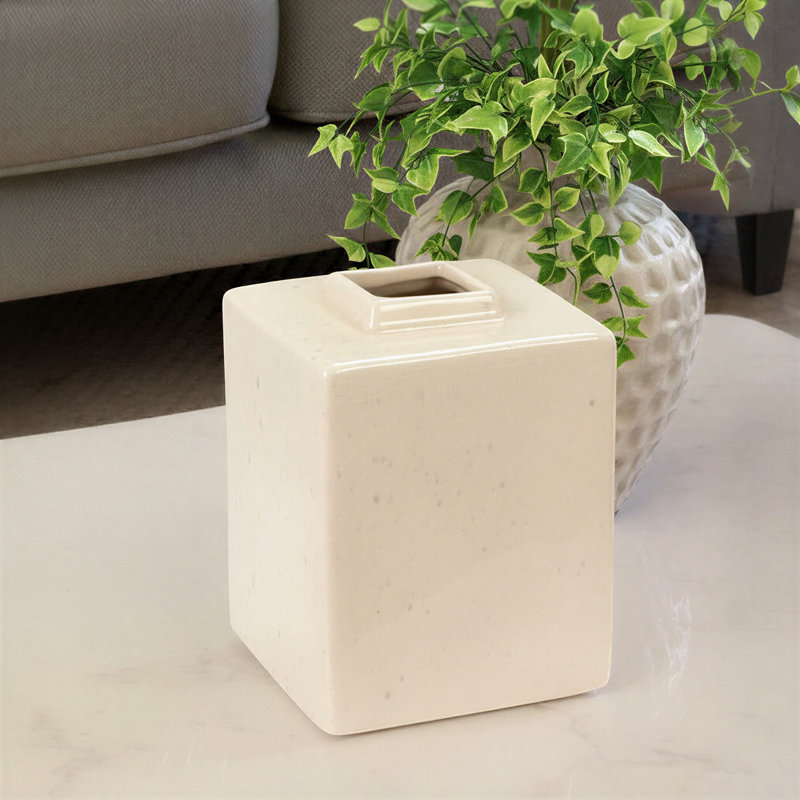 Vase en grès dans un glacis craquelé réactif