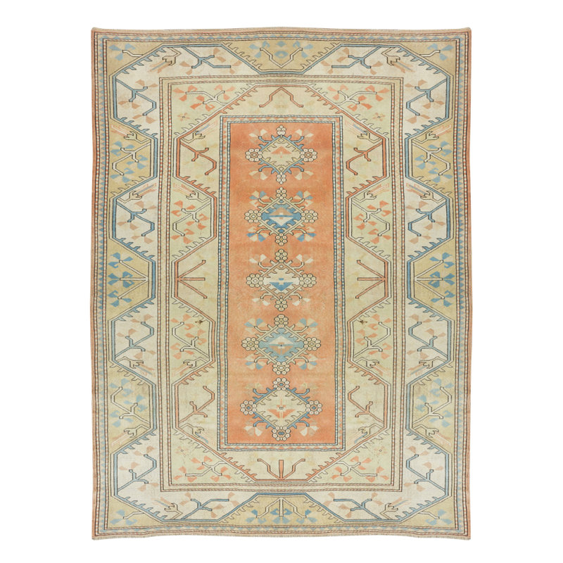 Tapis en laine noué à la main rétro de Turquie / Milas, 100% laine