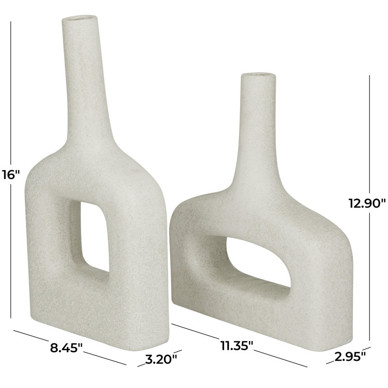 White Ceramic Novelty Table Vase Set