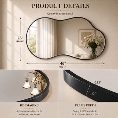 Miroir d'appoint 26 po x 46 po