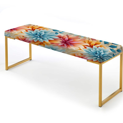 Dendievel - Botanical Upholstered Gold Bench