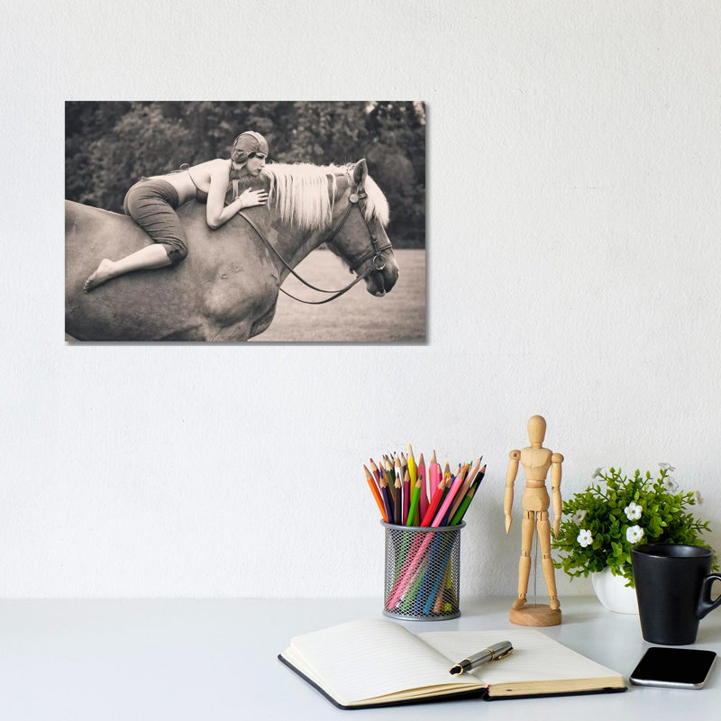 Off To The Races by JAE - Wrapped Canvas Print, 20.32 cm H x 30.48 cm W