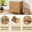 Meuble-lavabo de 36 po en bois avec 2 portes à fermeture douce, tablette réglable et poignées dorées pour les salles de bain spacieuses organisées