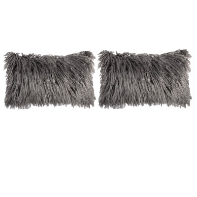 Housse de coussin décoratif en fausse fourrure avec insert