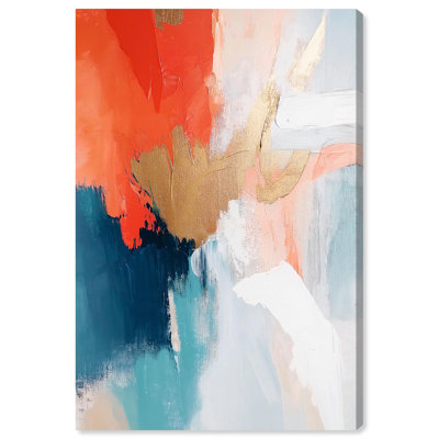 Art Remedy, marbré, abstrait, toile, orange, infusion I