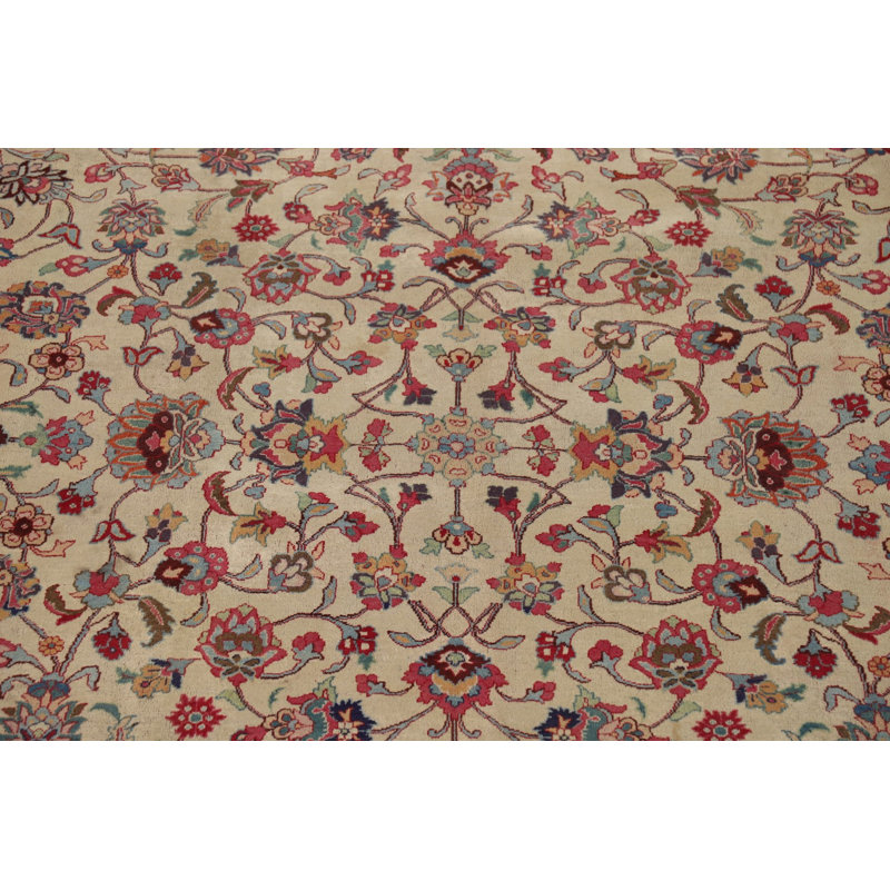 Tapis traditionnel fait à la main à motif floral 10 x 13