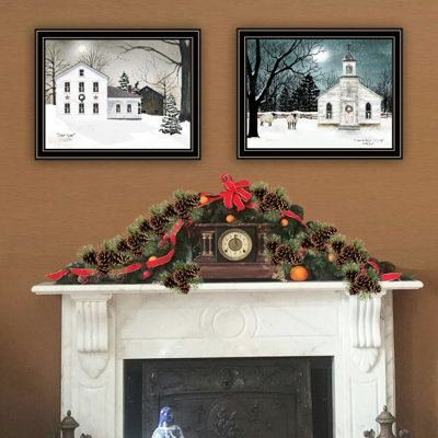 Art mural encadré noir Decor 4U 2 Silent Night pour la décoration intérieure. Art du salon et de la chambre à coucher. Fabriqué en papier de bois. 18,14 po Profondeur, 1,02 largeur, 14,04 hauteur, 5 lb Imprimé décoratif Transformez votre avec