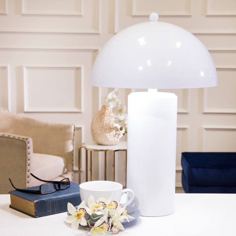 Kellen Crissy Dome Metal Table Lamp, White