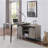 Grey Oak Writing Desk With Sliding Barn Door-699083093