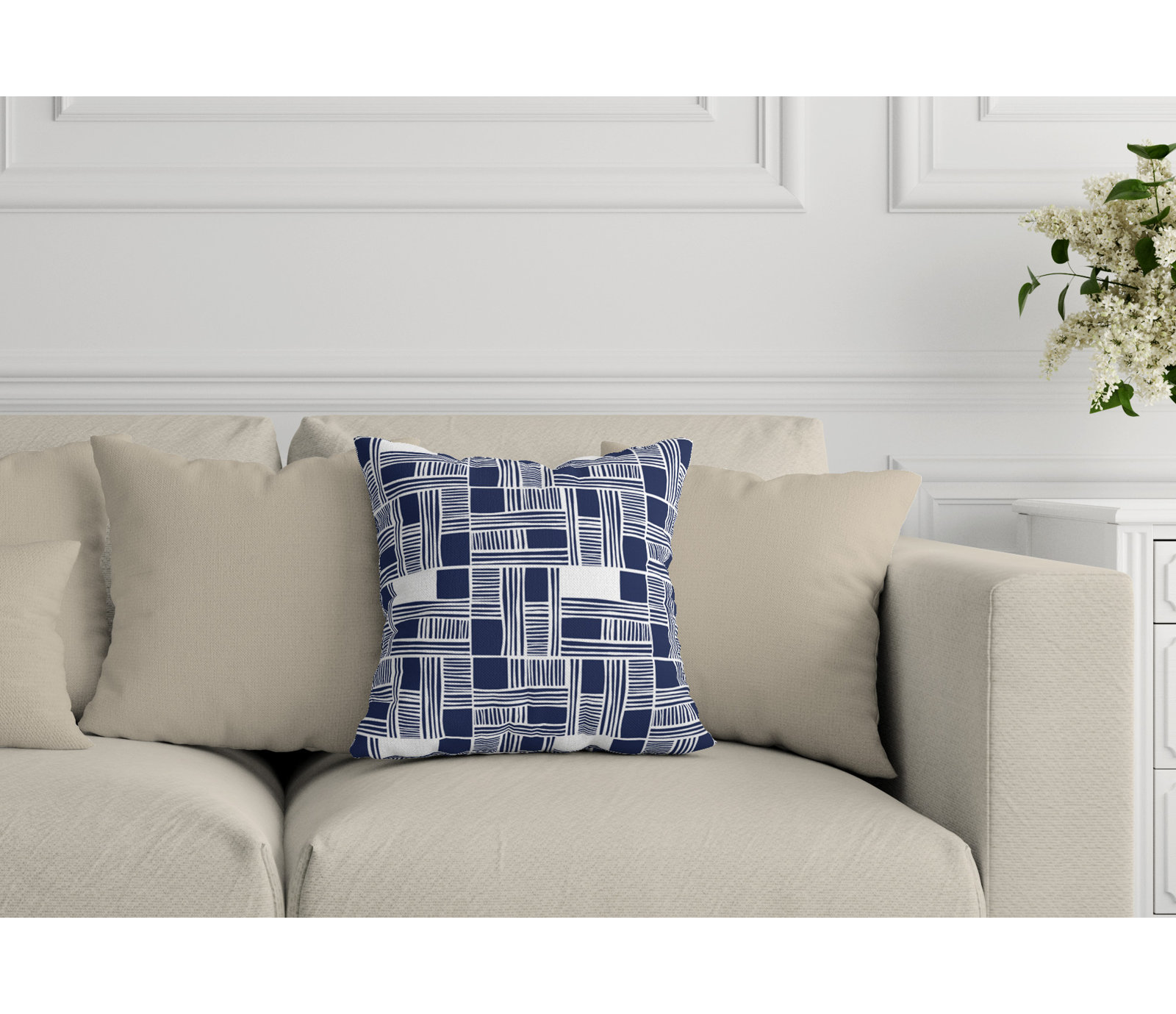 Kapri Throw Pillow, 15" x 15", Blue, Square