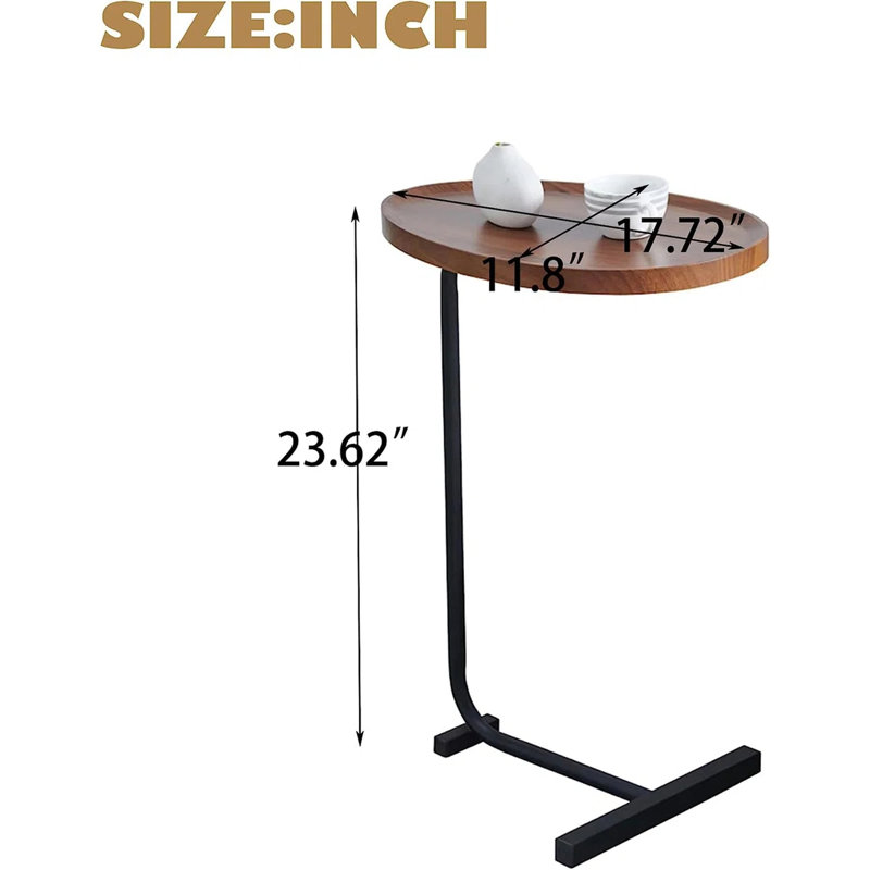 Manijah Tray Top End Table, Black, Brown, 1