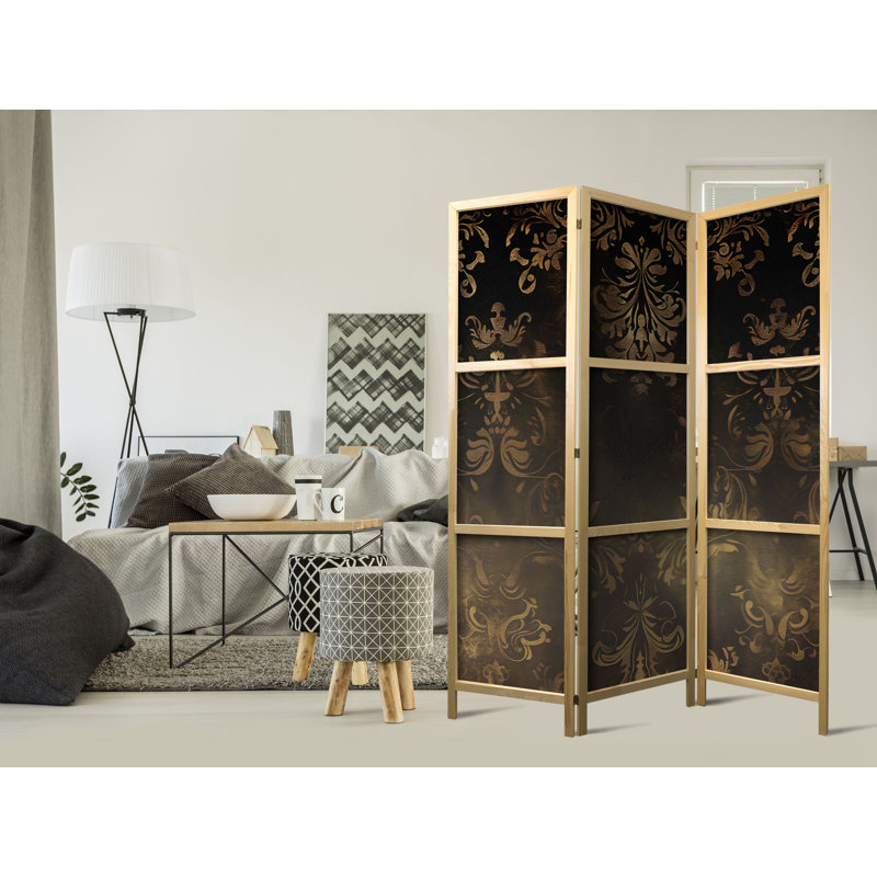 171cm H Solid Wood Folding Room Divider, 171cm H x 135cm W x 1.2cm D, 3
