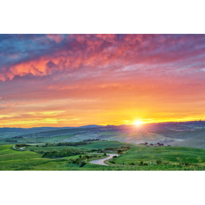 Colorful Tuscany Sunrise by Sborisov - Wrapped Canvas Print