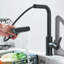 Robinet d'évier de cuisine noir mat