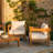 Lorene Outdoor Acacia Wood Club Chair with Cushions-613285730