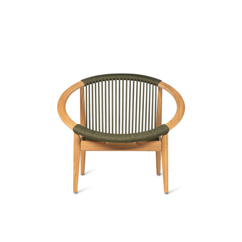 Frida Outdoor Lounge Chair, Green/Oak