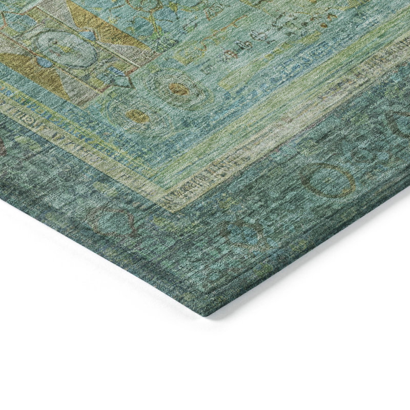 Machine Washable Indoor/Outdoor Jacobus ACN2159 Global Rug, Rectangulaire 8 pi x 10 pi