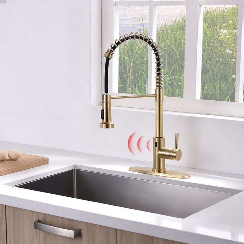 Robinet de cuisine sans contact, mains libres Automati nickel brossé