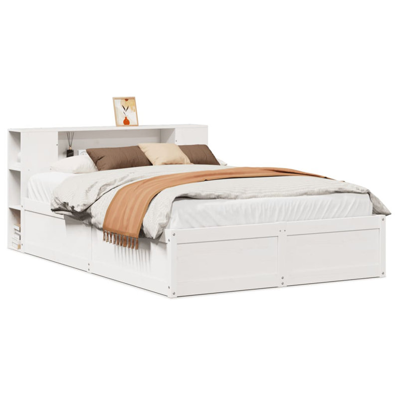 Aaydan Solid Wood Storage Bed, White