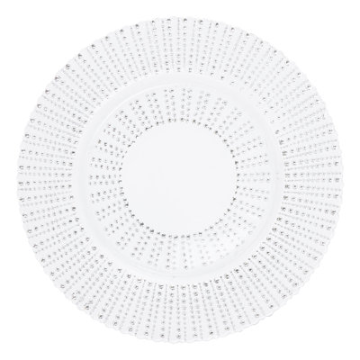 Sparkles Home Venezia 13" – Fancy Glass Charger Plates Hand-Painted Two-Color Crystalline Design
