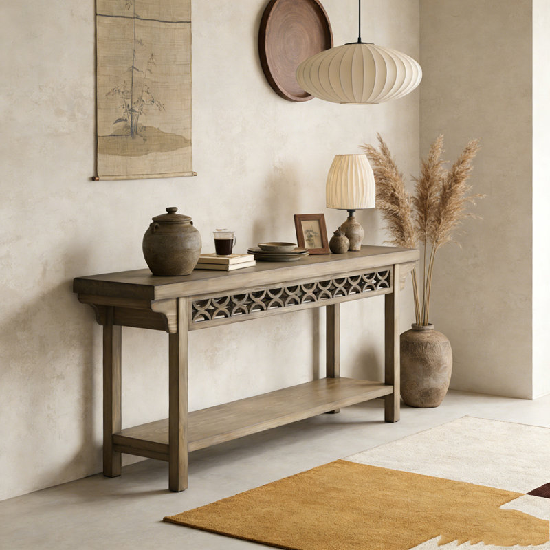 Table basse avec rangement Farmhouse, Gris
