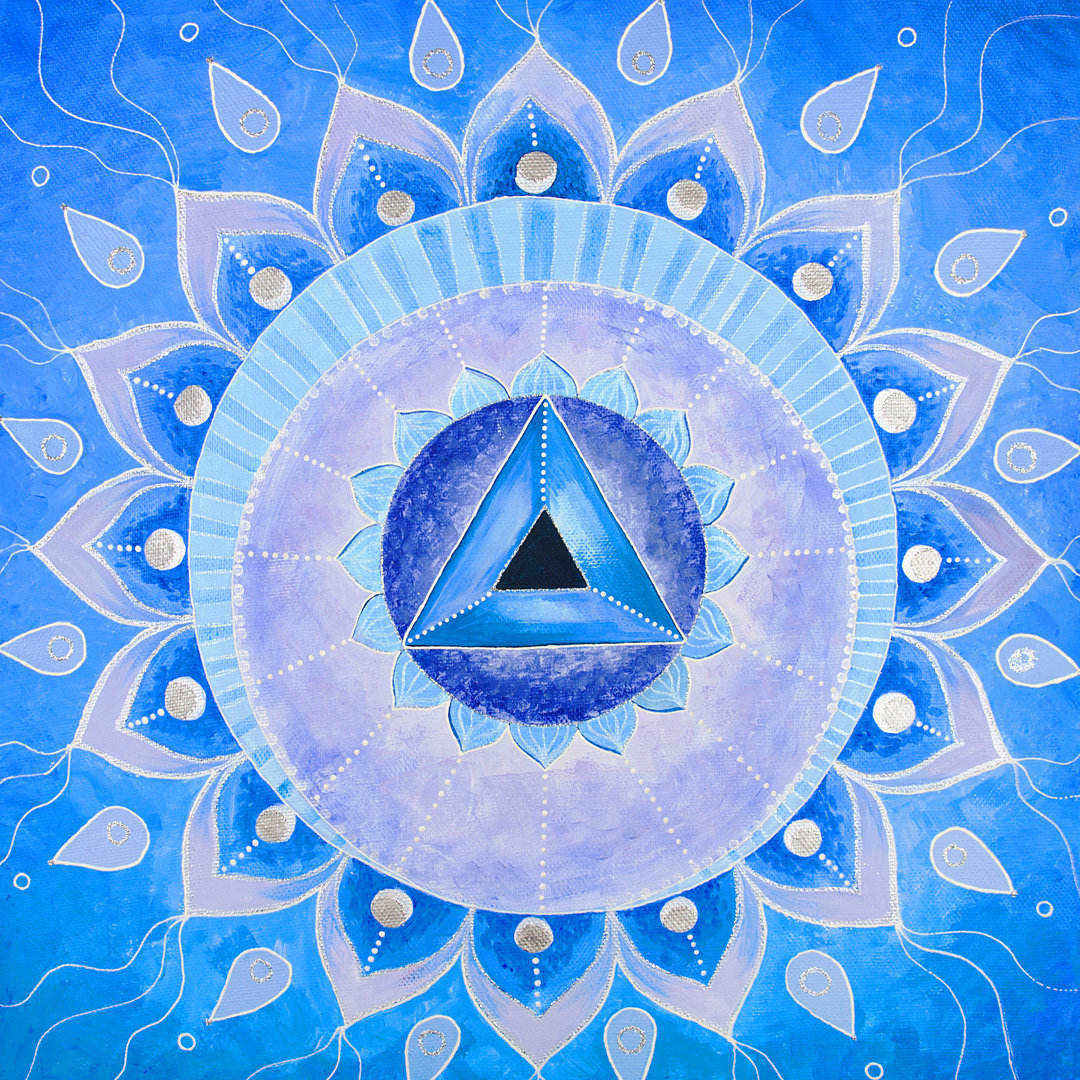 Leinwandgemälde Mandala des Vishuddha Chakra