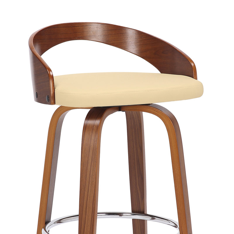 Sonia Counter Height Or Bar Height Swivel Upholstered Stool In Wood Finish -  Set , Counter Stool (26" Seat Height), 2