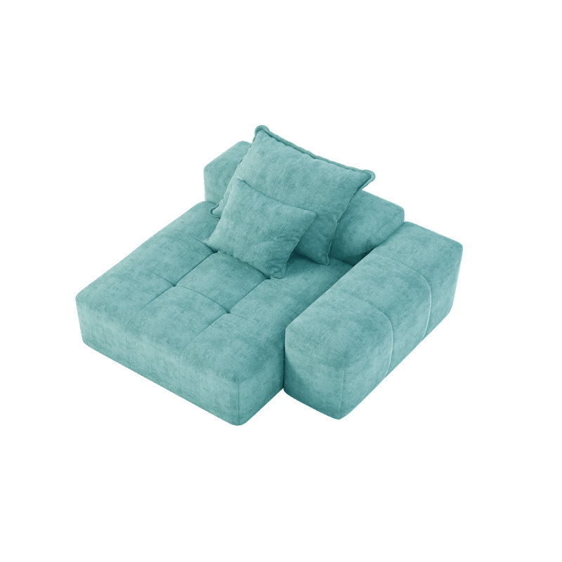 Chaise en chenille avec 2 coussins, Vert