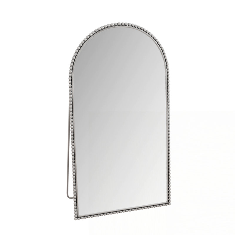 Retro Full Length Mirror With Supporting Feet, Silver
