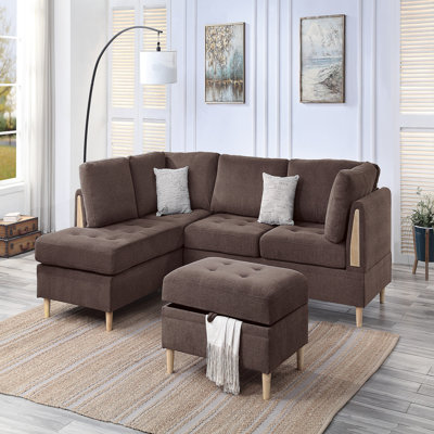 Upholstered L-Shaped Sectional Reversible
