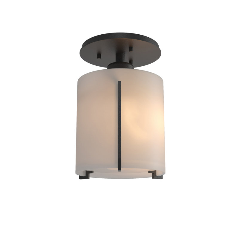 Plafonnier semi-encastré cylindrique simple 1 lumière 6 po Exos, Noir